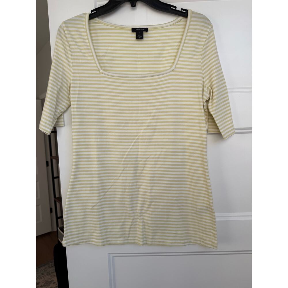 Halogen Yellow Striped Top- size small